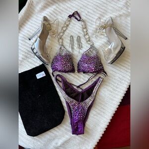 Purple Rhinestone Bikini Set- great for figure or WPD